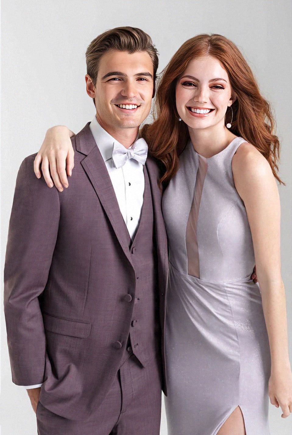 Allure Men's Mulberry Slim Fit Brunswick Tuxedo