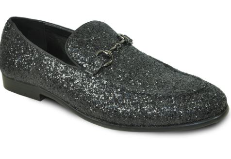 Black Sparkled Loafers