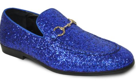 Blue Sparkled Loafers