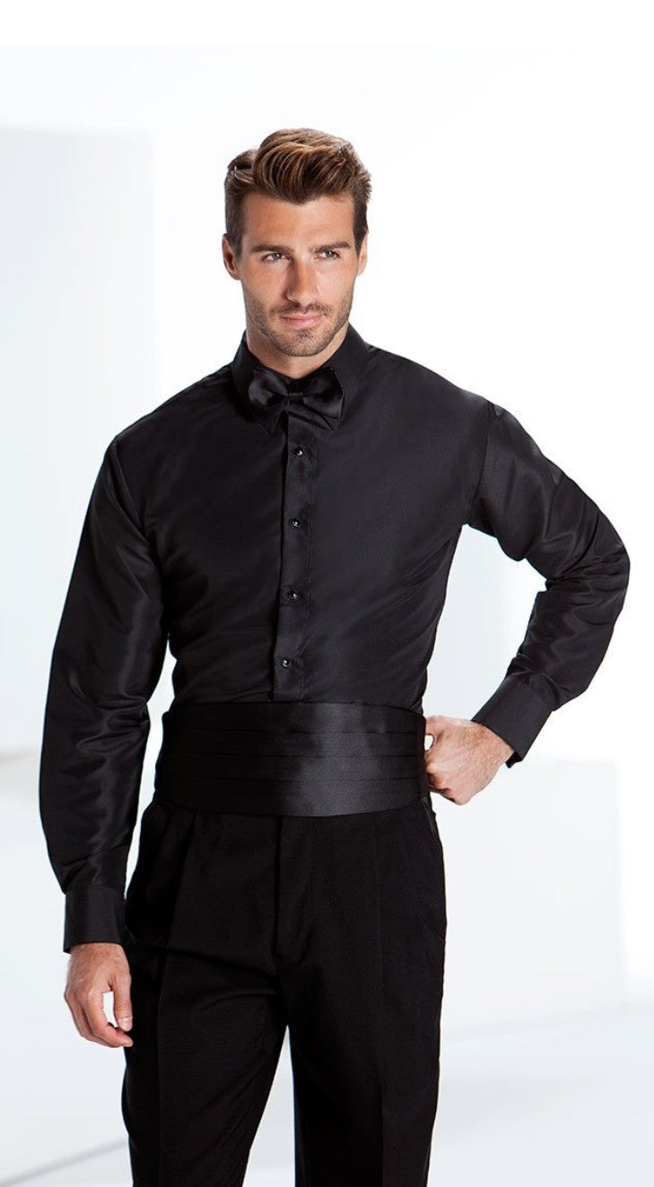 Slim Black Tuxedo Shirt