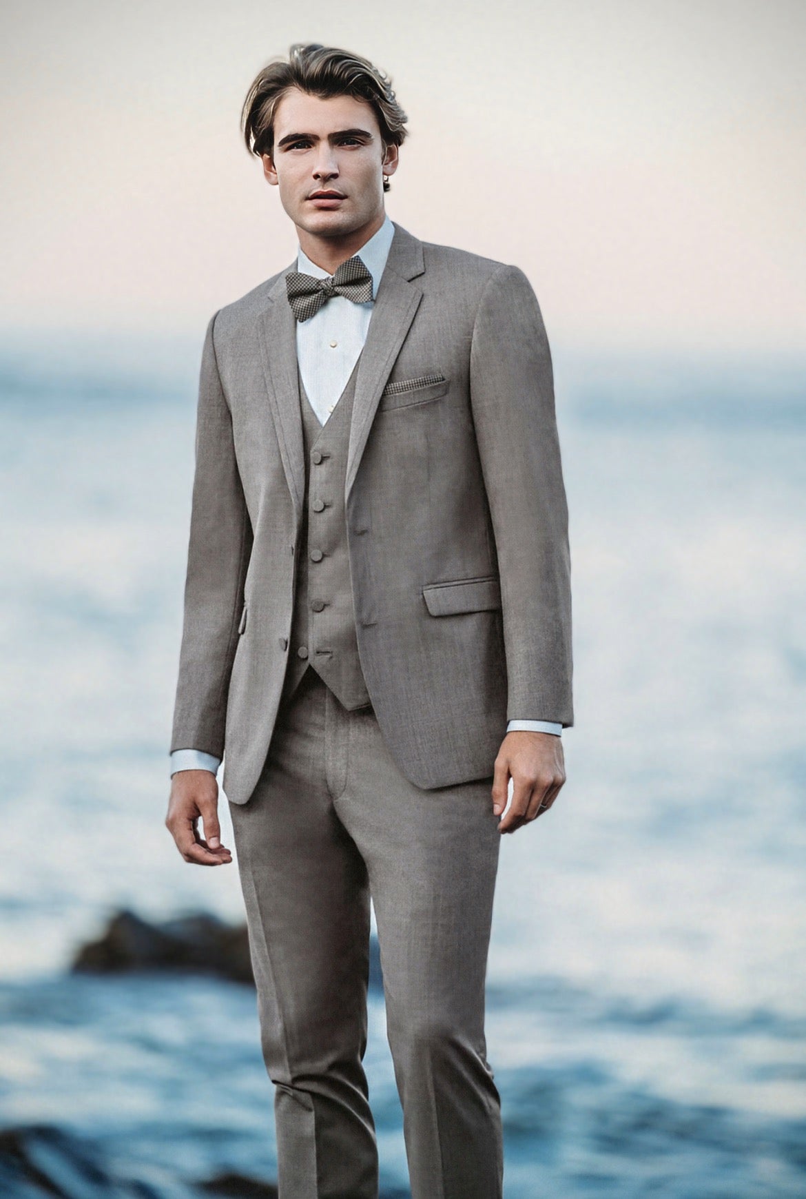 Allure Men's sandstone Beige Brunswick Tuxedo