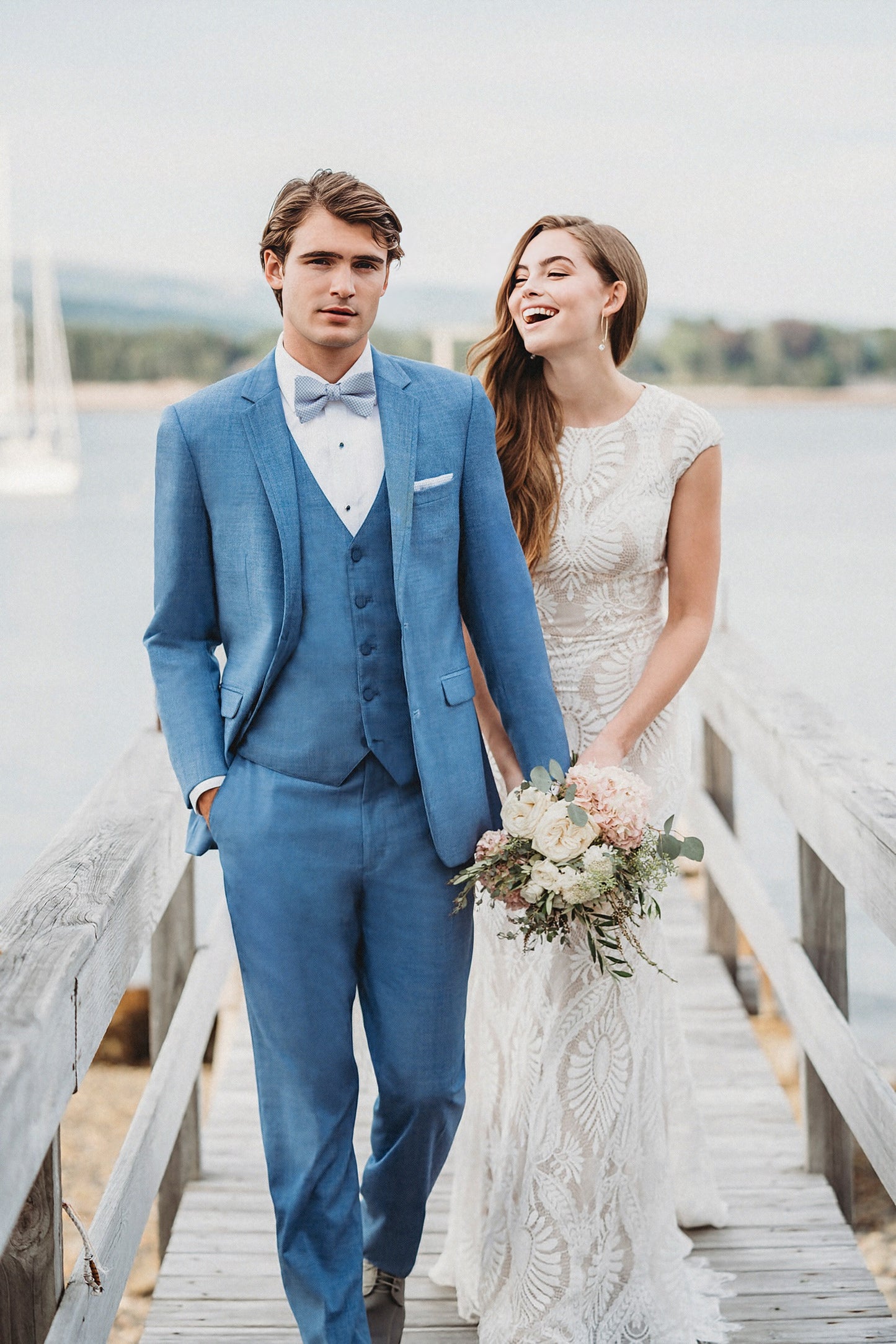 Allure Blue Cornflower Slim Fit Tuxedo