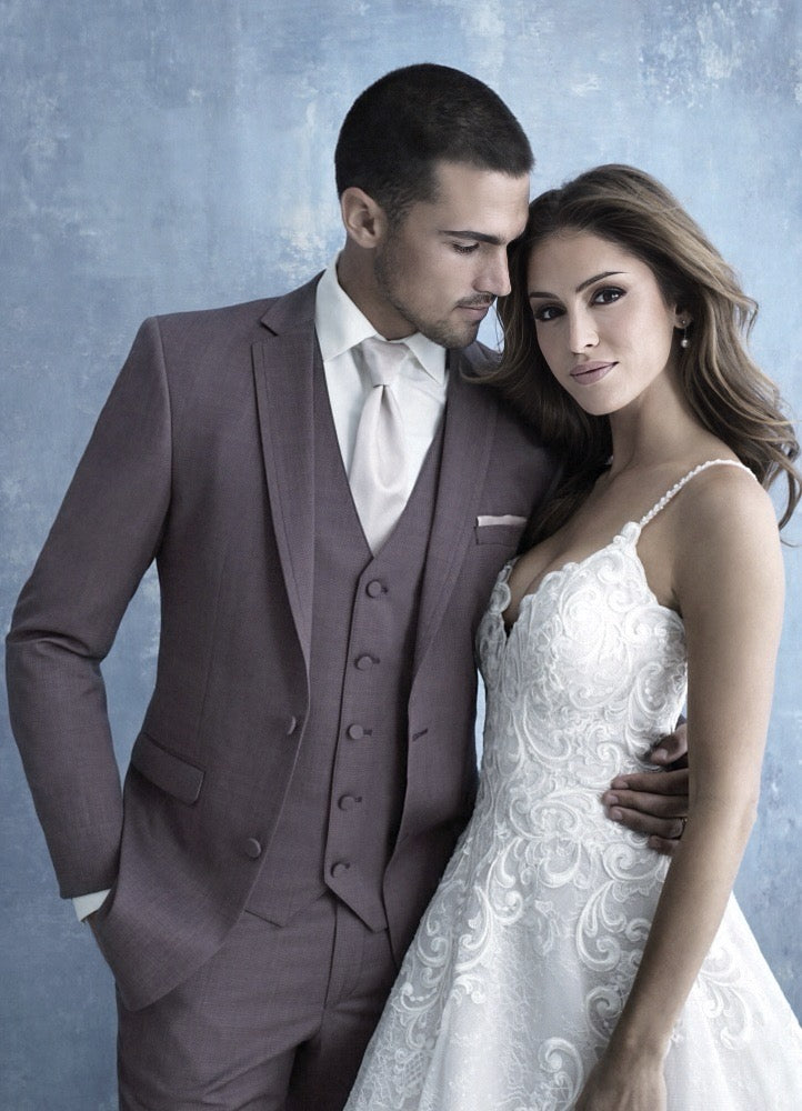 Allure Men's Mulberry Slim Fit Brunswick Tuxedo