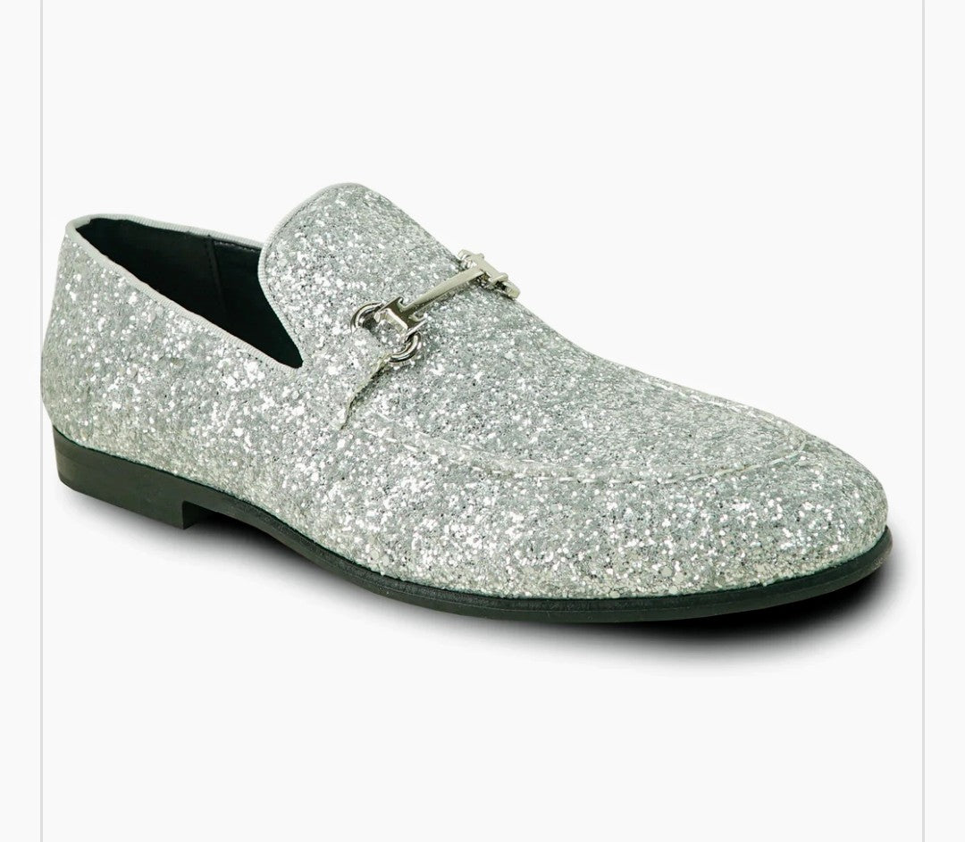 Silver Sparkle Loafers