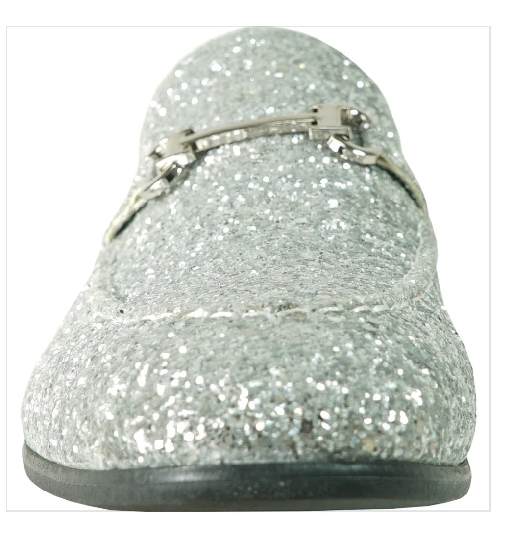 Silver Sparkle Loafers
