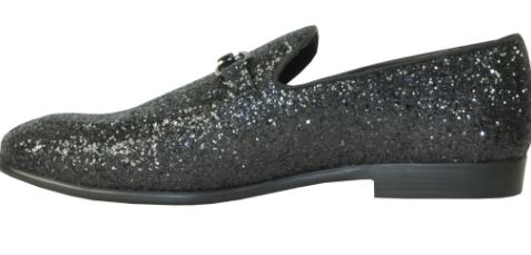 Black Sparkled Loafers