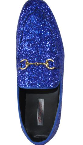 Blue Sparkled Loafers