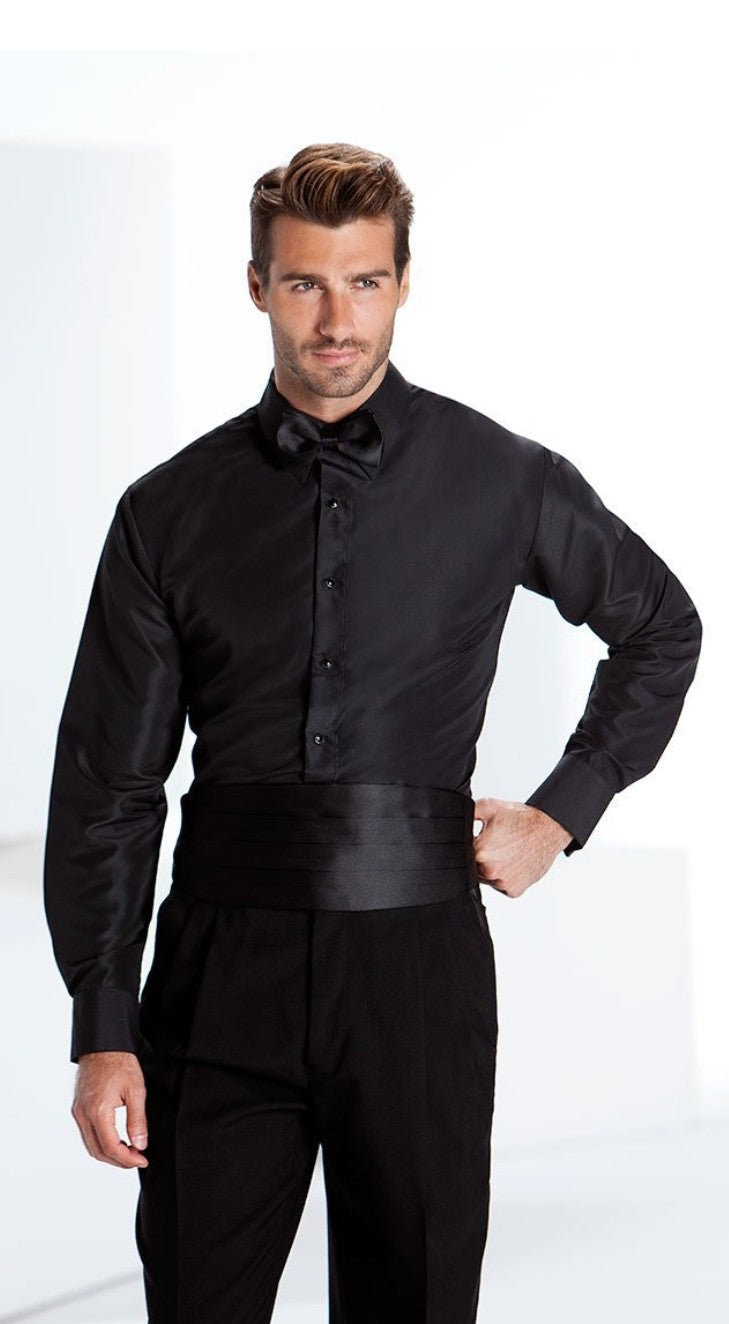 Regular Fit Black Tuxedo Shirt
